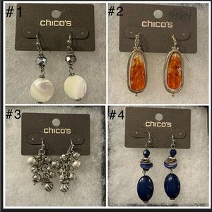 🆕CHICO’S Drop Dangle Earrings-NEW ON CARD-Choose any pair for only $10!